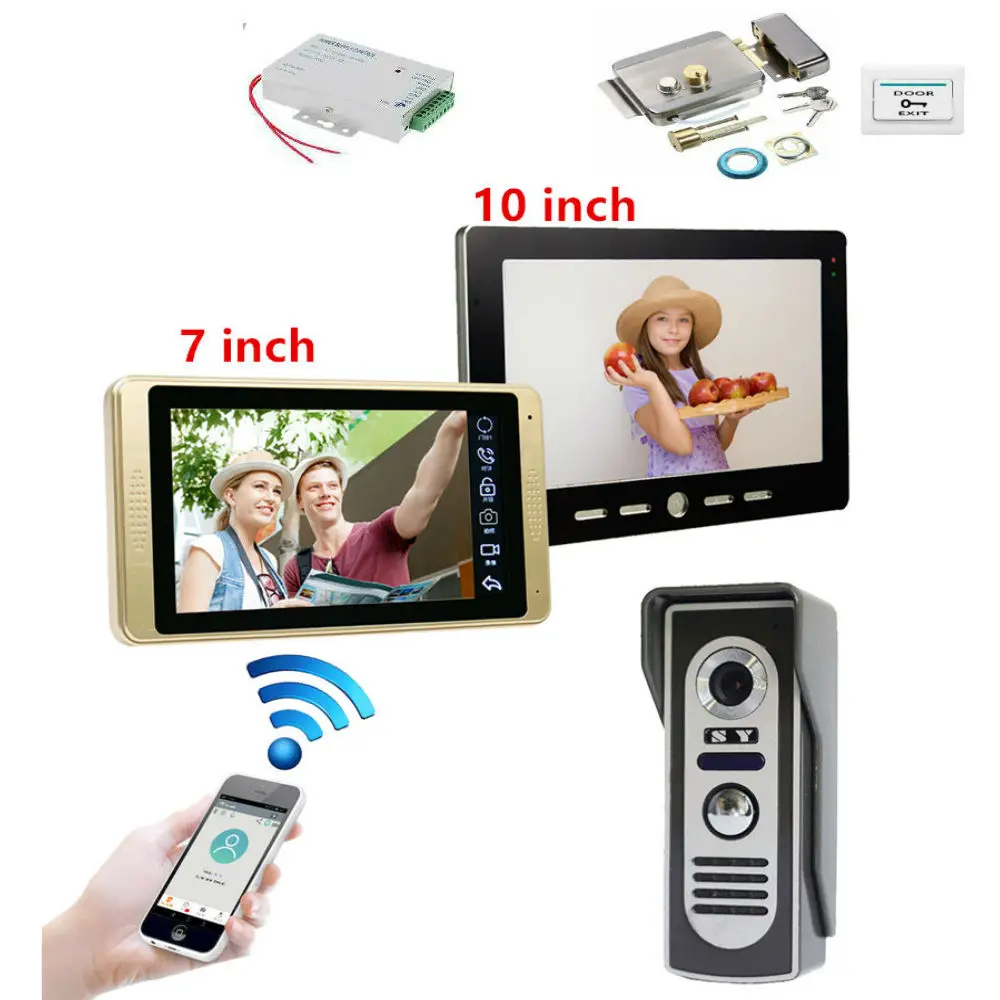7 &quotпроводной Wi-Fi видео дверной звонок Система с одной кнопкой разблокировки для