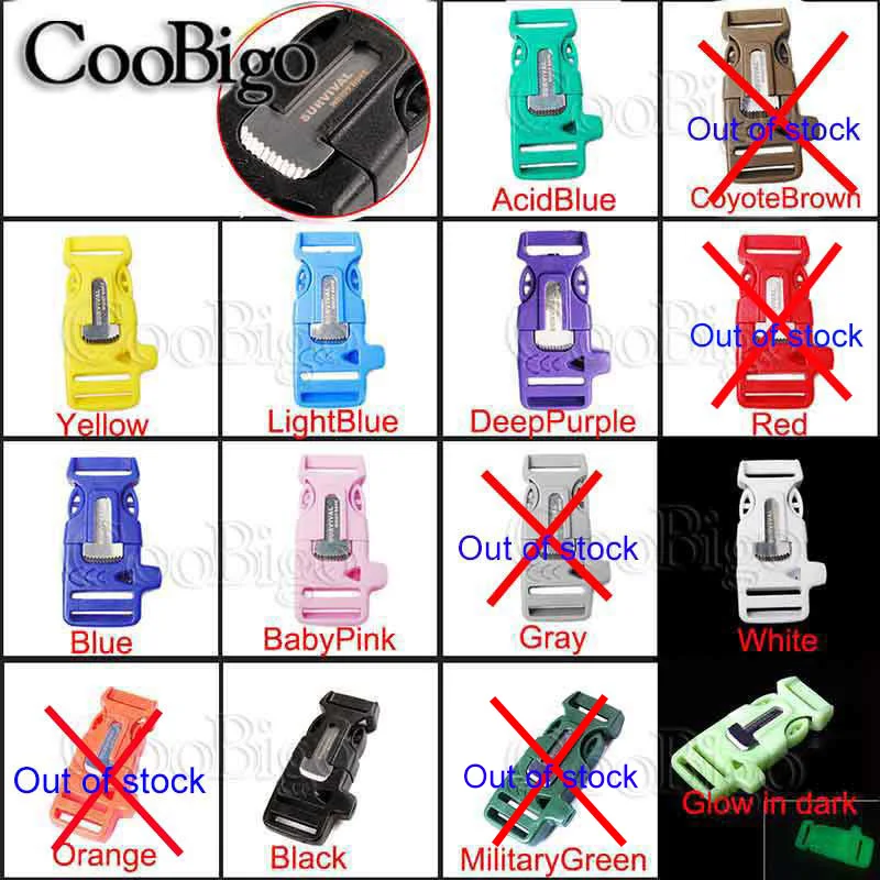 5 шт. цветной скребок с застежкой свистком 3/4 дюйма открытый рюкзак парашютом 550