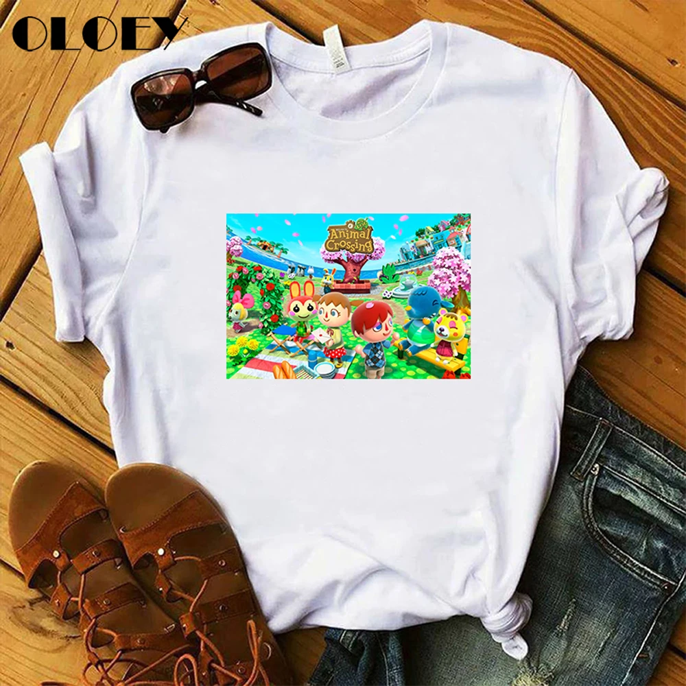 

Vintage Camiseta Mujer Kawaii Japanese Animal Crossing T Shirt Women Harajuku Tops Summer Tee Shirt Femme Aesthetic Clothes