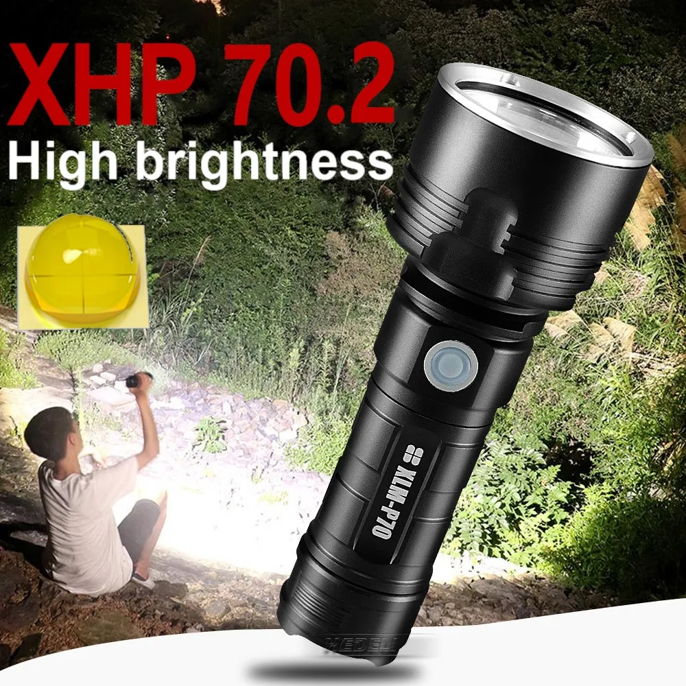 

New xhp70.2 powerful tactical led flashlight 18650 26650 Rechargeable usb High power led flashlights torch light L2 lantern lamp