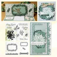 christmas wreath blessing 2021 new metal cutting dies and stamps diy embossing making scrapbook diary greeting card decoration