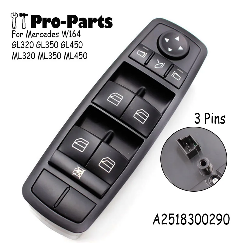 

A2518300290 Front Power Electric Window Master Control Switch For Mercedes-Benz W164 GL320 GL350 GL450 2518300290