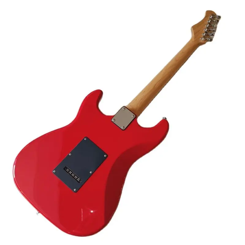st elektrische gitarre 39 zoll rot farbe hochglanz 6 string volle linde körper electrique guitare mit gitarre schlagbrett 648mm skala free global