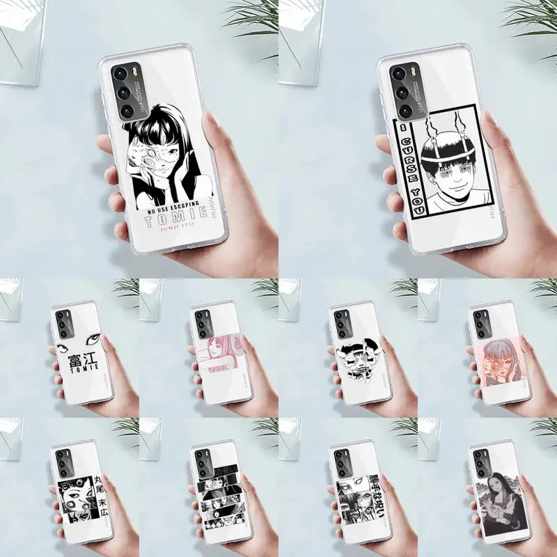 

junji ito Phone Case Transparent For Huawei MATE P 40 30 20 10 pro plus lite X 5G Soft TPU Clear Mobile bags