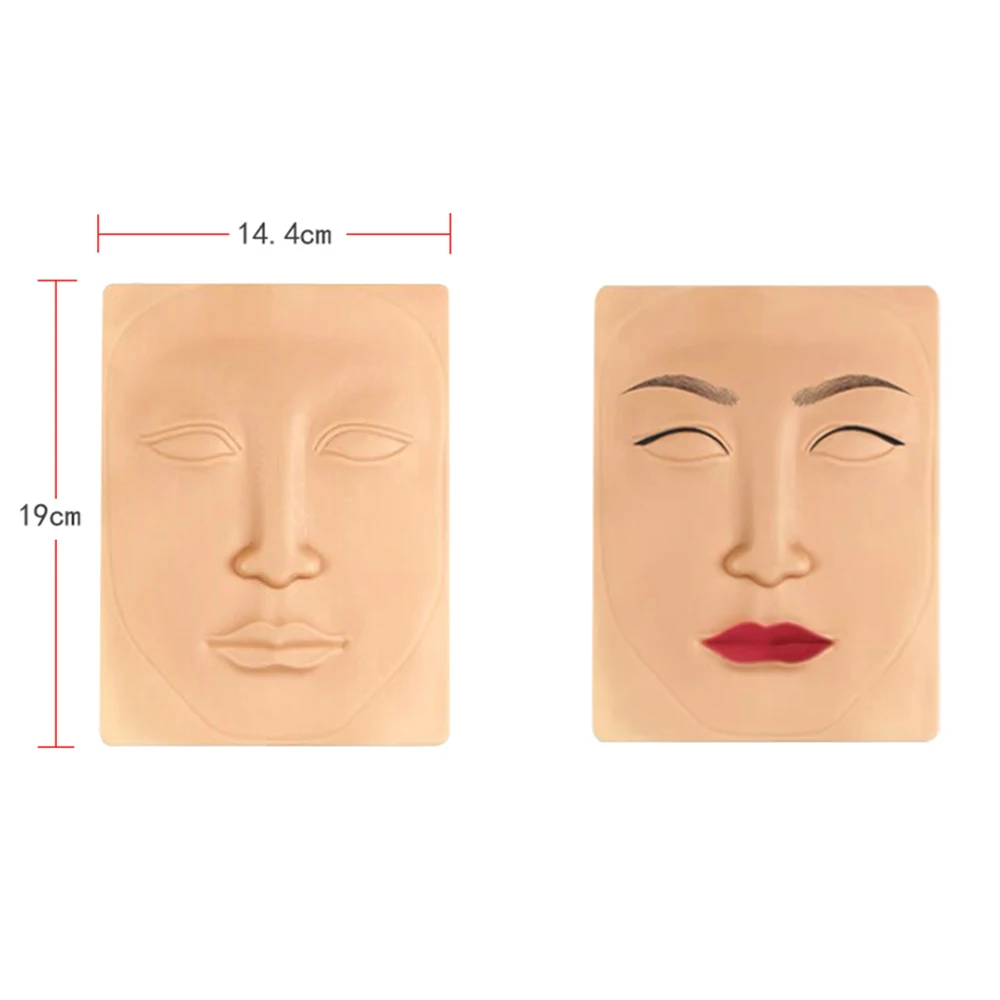 3D face 5D лицевая Татуировка учебная головка силиконовая практика губ/бровей Татуировка кожи манекен лицо/голова для перманентного макияжа начинающих - Цвет: 3D face