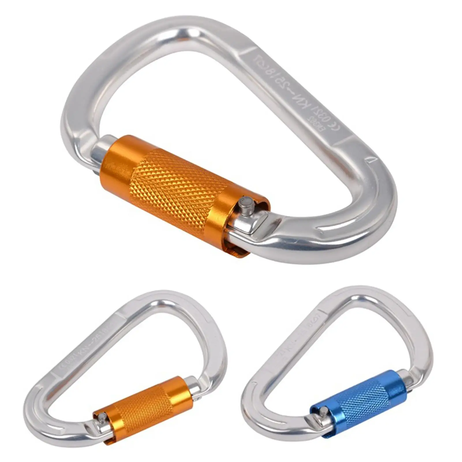 

Rock Climbing Auto Locking Clip 25KN Heavy Duty Mountaineering Carabiner for Rappelling Rescue D Shaped Safety Screw Lock Buckle