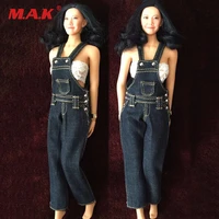 16scale girl jeans pants trousers overalls dungarees clothes for 12 female lady woman action body figure casual clothes set