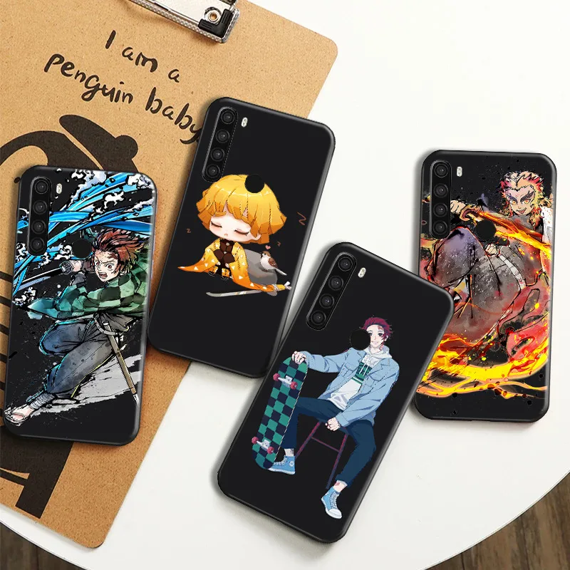 

Anime Demon Slayer Phone Case For Xiaomi Redmi 8A Redmi 8 note 8 note 8 2021 Coque Soft TPU Back Cover Giyuu Tomioka Hot Anime