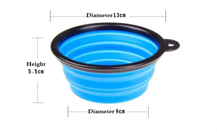 

Food Grade Silicone Foldable Dog Bowl Outdoor Portable Hound Sporting Dog Feeder Water Bowl Dishes Climbers Emergency Equipment