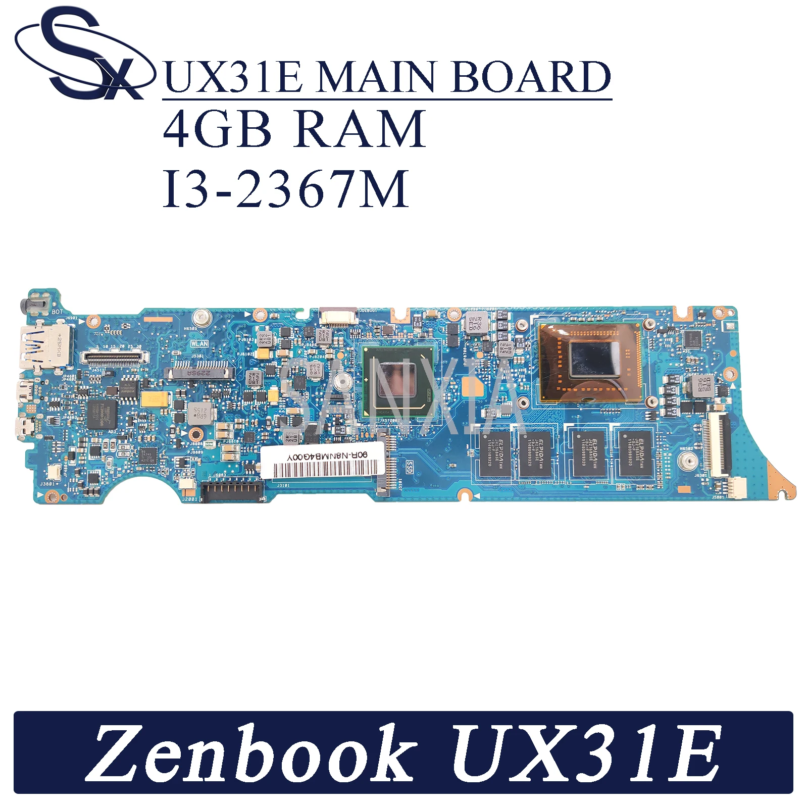 KEFU UX31E материнская плата для ноутбука ASUS Zenbook UX31 оригинальная 4GB RAM I3