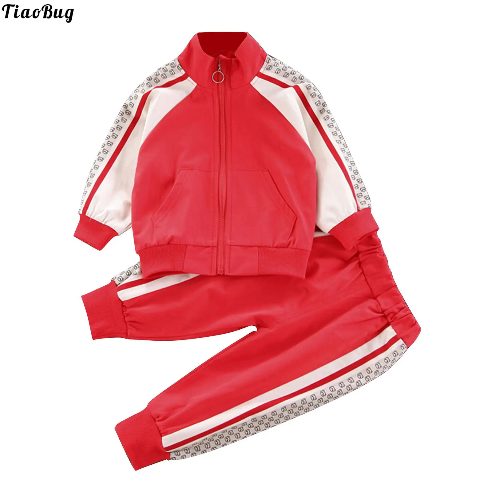 

TiaoBug демисезонная детская спортивная одежда с принтом панды для мальчиков и девочек с воротником-стойкой разноцветное пальто на молнии женский костюм