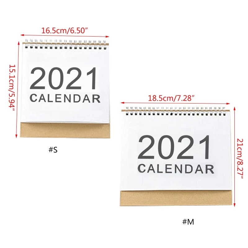 

2021 Desktop Calendar English Coil Daily Monthly Planner Schedule Yearly Agenda