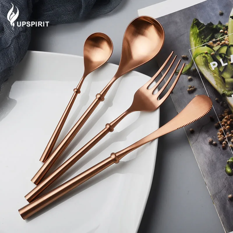 High Quality Tableware Stainless Steel Dinner Set Knife Fork Spoon For Coffee Tea Dessert Colorful Party Cutlery | Дом и сад