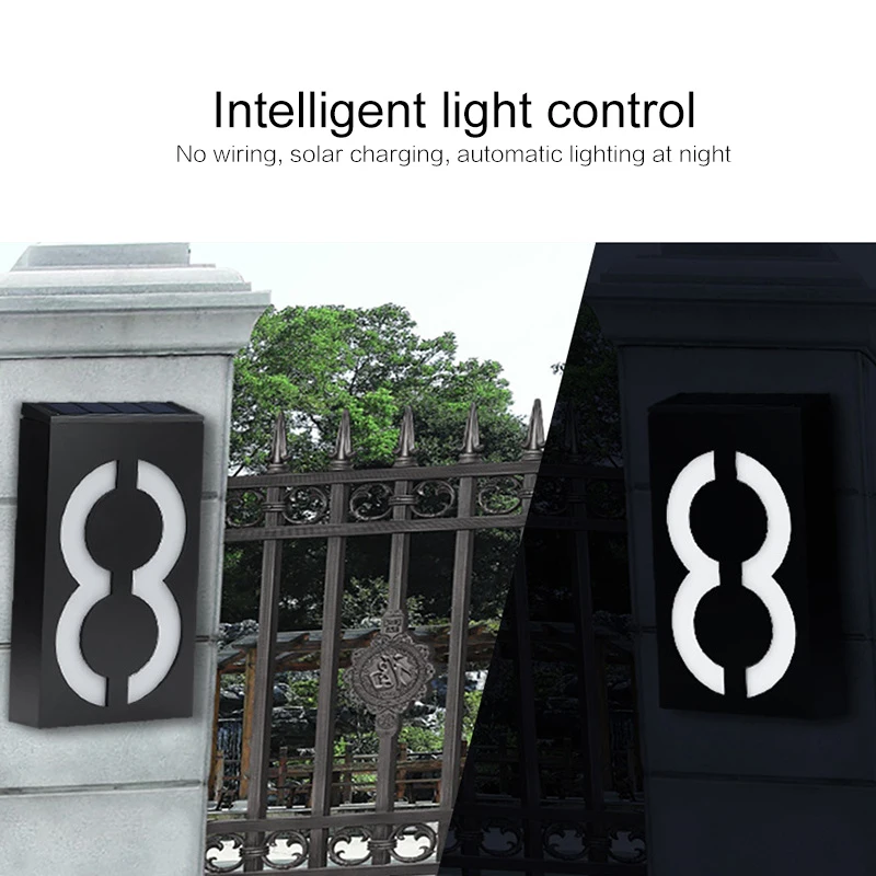 

Creative Solar Digital Light Solar Rechargeable Environmental Protection Door Number Light Outdoor Waterproof Light