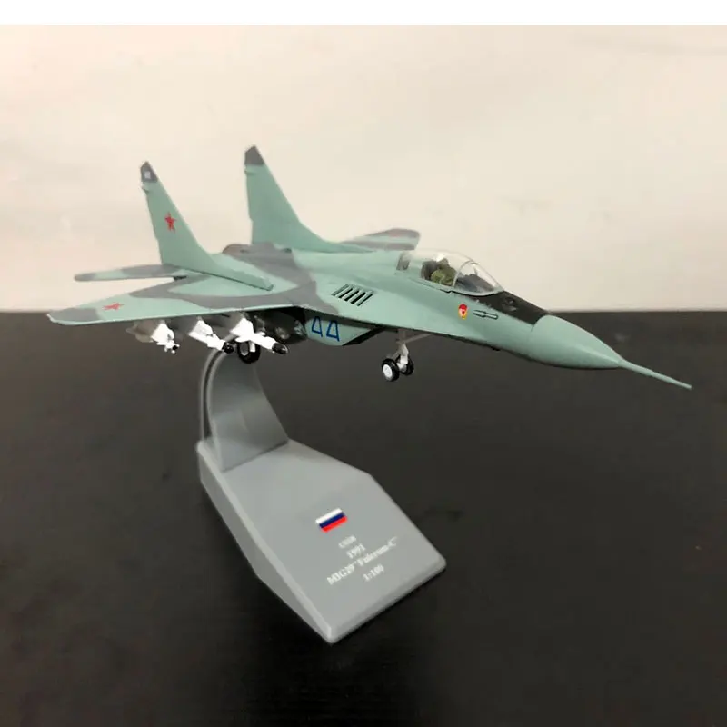Амер 1/100 весы Россия МиГ-29 истребитель Литье металла военный самолет модель игрушки для сбора/подарок/украшение