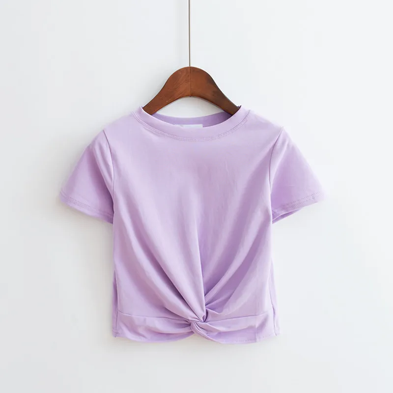 Футболка женская короткая с круглым вырезом белый однотонный элегантный