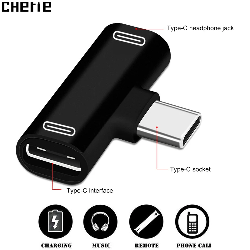 Cherie адаптер для наушников двойной тип C Aux зарядное устройство huawei Xiaomi Oneplus samsung