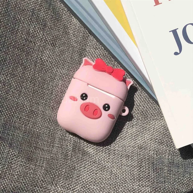 Для Airpods 2 Чехол, силиконовый чехол с рисунком, чехол для air pods, милый чехол для наушников, 3D чехол для наушников, аксессуары для наушников - Цвет: chine pig