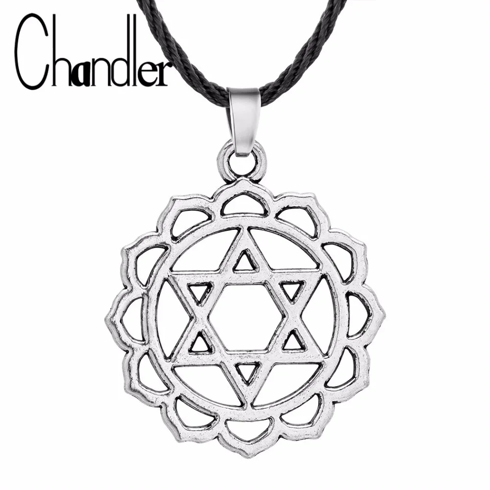 Чандлер цветок Звезда Давида Кулон ожерелье для женщин мужчин амулет викинга