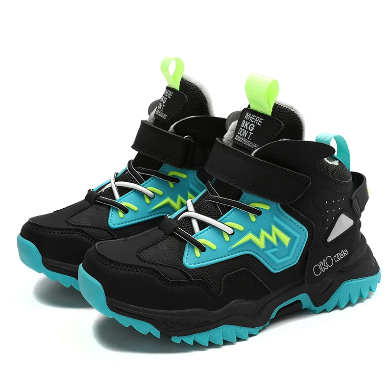 

Boys Teenager Warm And Fashionable High-Top Casual Cotton Shoes Non-Slip Wear-Resistant Cushioning Hiking Winter Outdoor Shoes