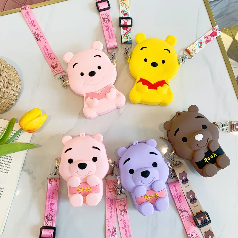 

Disney Anime Cute Key Chain Winnie Pooh New Bear Has The Same Coin Purse Keychain Cute Cartoon Children Students Keyring