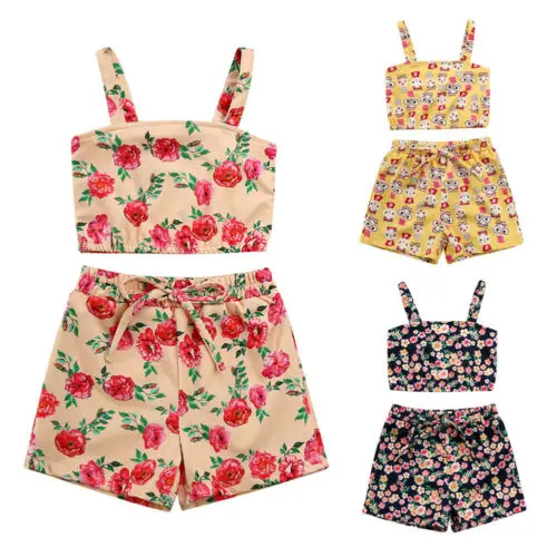 Комплект из 3 предметов комплекты одежды с цветочным принтом для маленьких