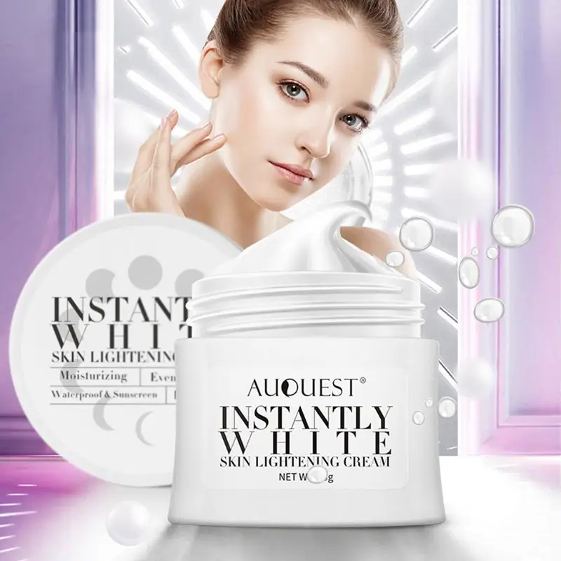 AuQuest Moisturizing Cream Instantly White Skin Lightening Brightening Evenly Complexion Waterproof Lazy Soothing | Красота и