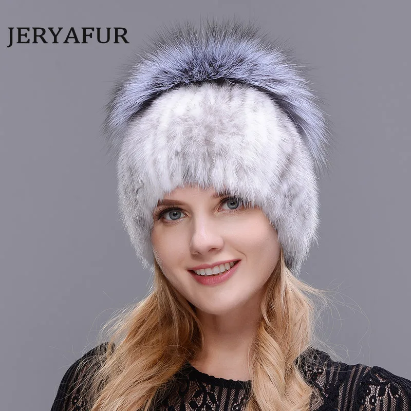 

Ski caps frauen Mittleren alters in der winter nerz pelz frauen gestrickte pullover hut modische mode Europäischen und Amerikani