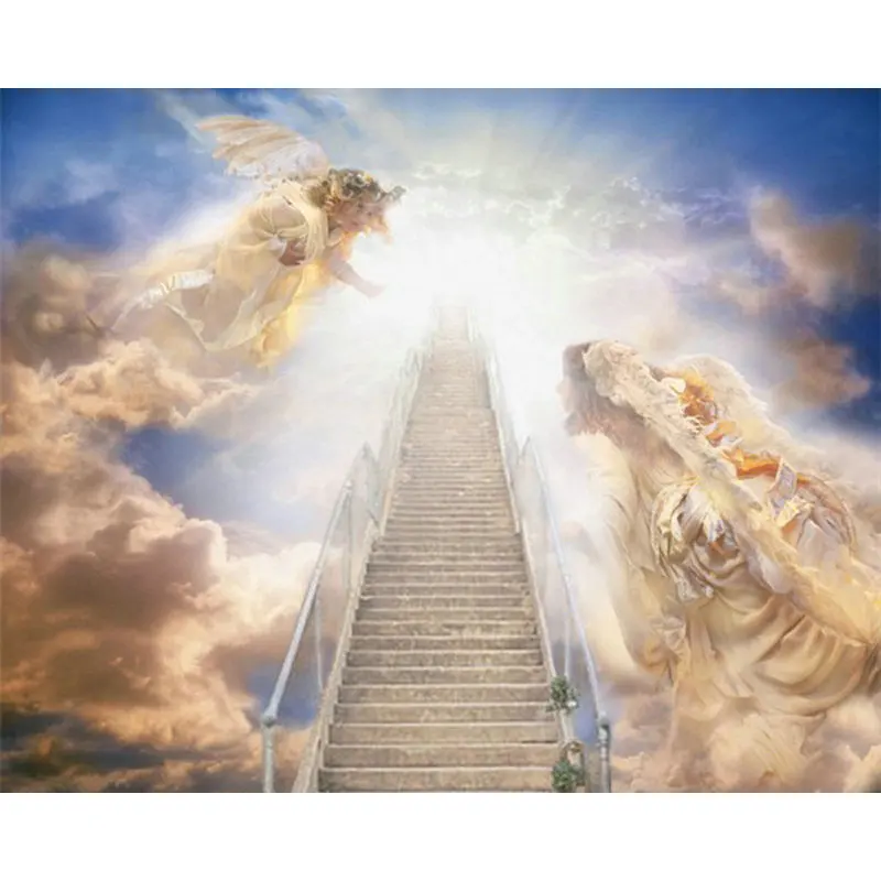 5d алмазная картина сделай сам ангельские лестницы пейзаж полный квадрат Вышивка