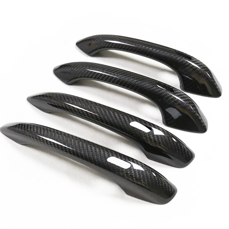 

4pcs Real Carbon Fiber Door Handle Cover Trim Car Modification Fit for Porsche Macan 2014-2020 Side Door Handle Covers