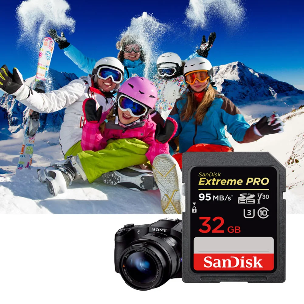 SanDisk Extreme PRO U3 V30 4K 1 ТБ 512 Гб 64 128 ГБ 256 SDXC SDHC UHS-I Class10 32 95 м/с карта памяти SD для SLR 3D