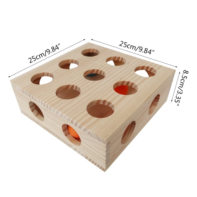 

Relaxing Funny Box Cat Toy with Exercise Toys Wooden Made Creative Interactive Cat Toys Hands Free Relieve Boredom