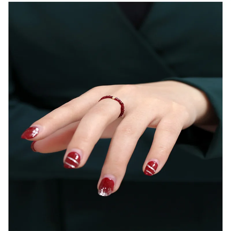 Эластичное кольцо DAIMI с граненым Рубином Женское драгоценными камнями желтого