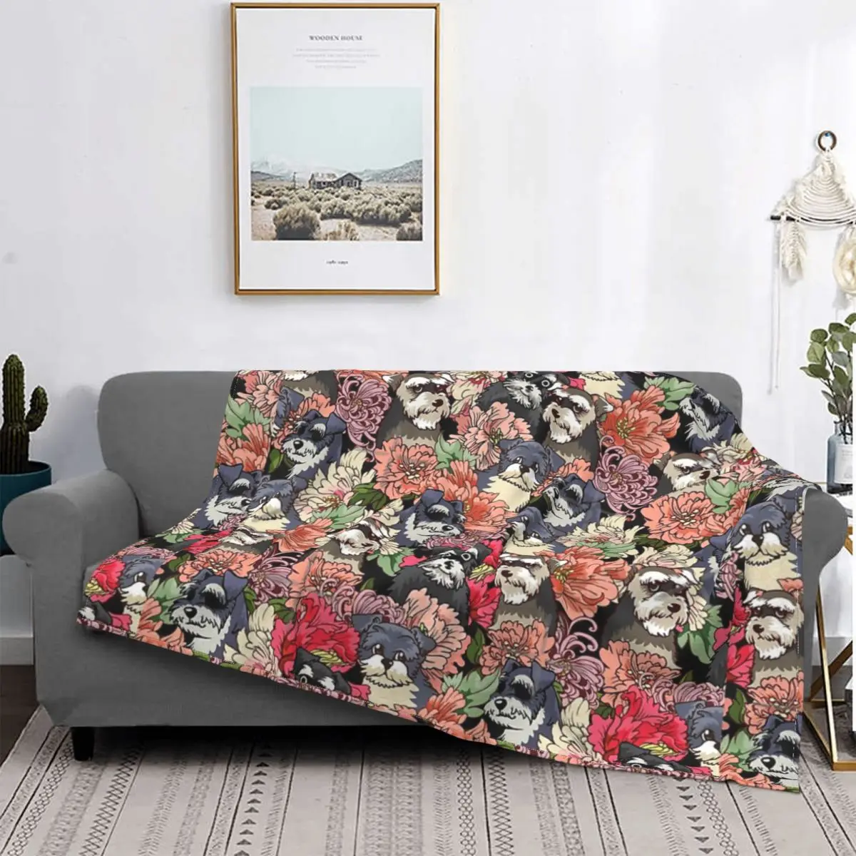 

Because Schnauzers-colcha a cuadros para cama, manta de lana para bebé, fundas para cama de invierno