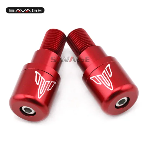 Красный Руль рукоятки концы слайдер для YAMAHA XJ6 FZ6 FZ6R FZR600 FZ1S 1000N YZF R125 аксессуары для мотоциклов ЧПУ алюминий - Цвет: Красный