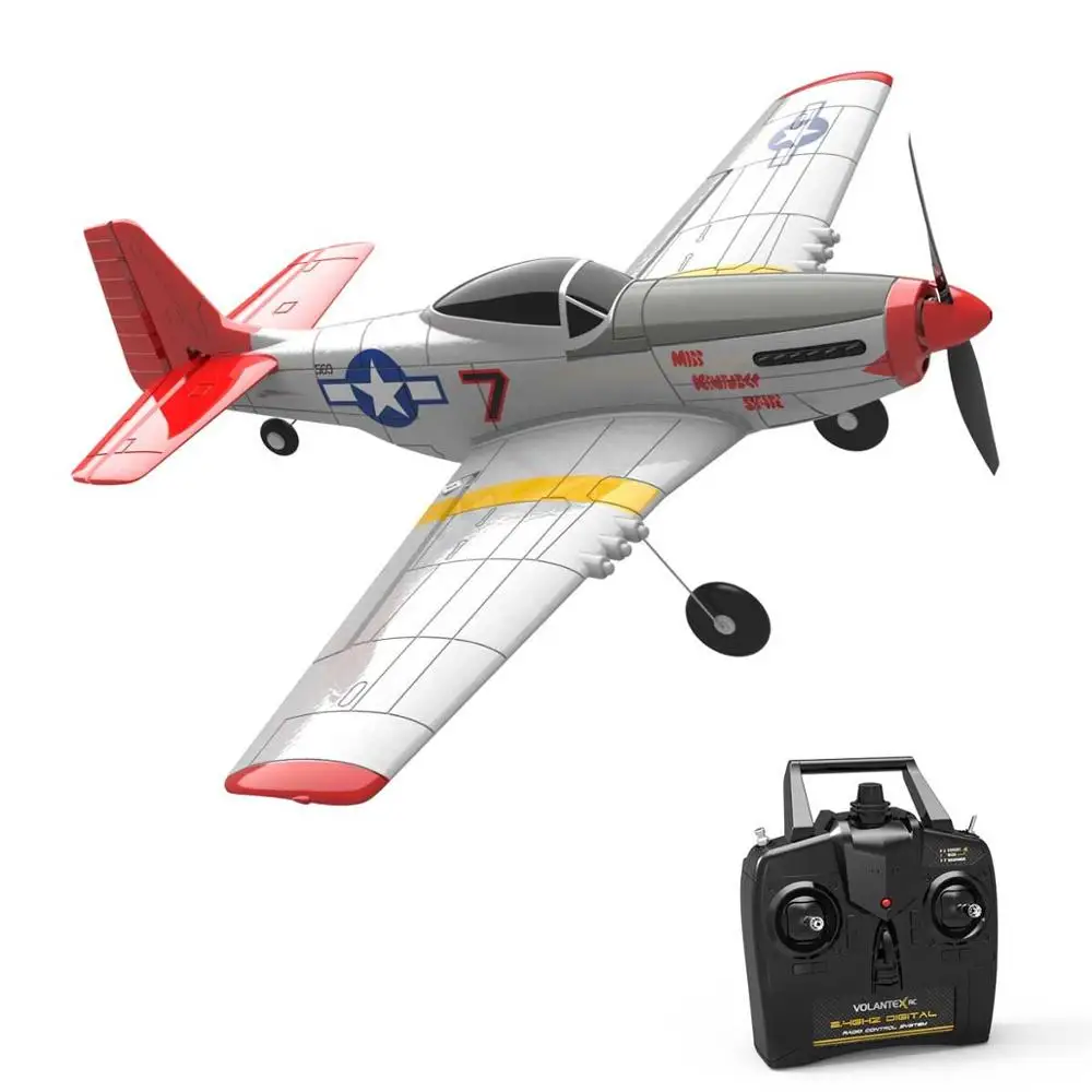 Volantex Mustang P 51D 4 канала начинающих самолет с 6 осевой стабилизатор Системы и помощью