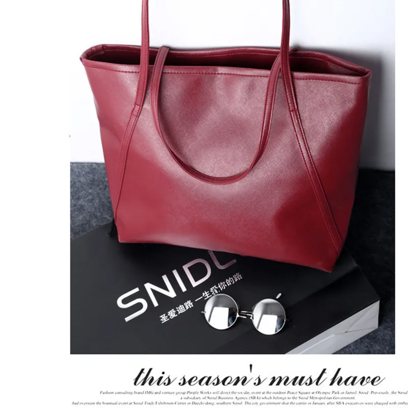 Adisputent Simple Women Shoulder Bags Large Capacity PU Leather Casual Tote Handbags For 2019 Shopper Bag bolsas feminina | Багаж и сумки