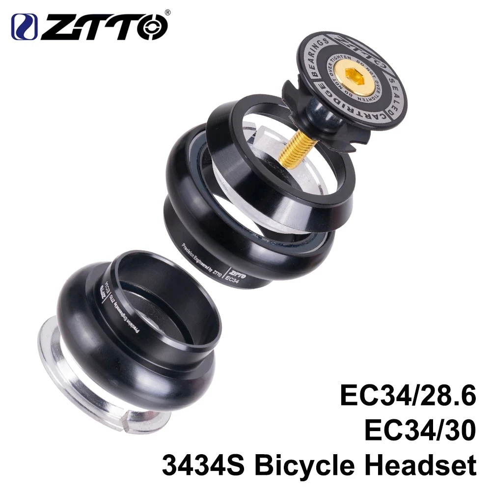Гарнитура ZTTO 3434S для шоссейного велосипеда без резьбы 34 мм EC34 CNC 1-1/8 28 6 прямая