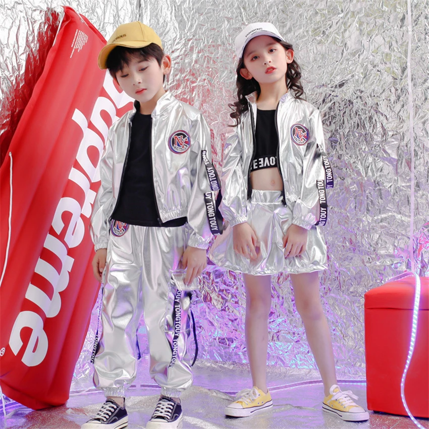 

Bazzery Kids Stage Performance Clothing Hiphop Dance Outfit Jazz Clothing for Child Shining Street Dance Evening Party Costumes