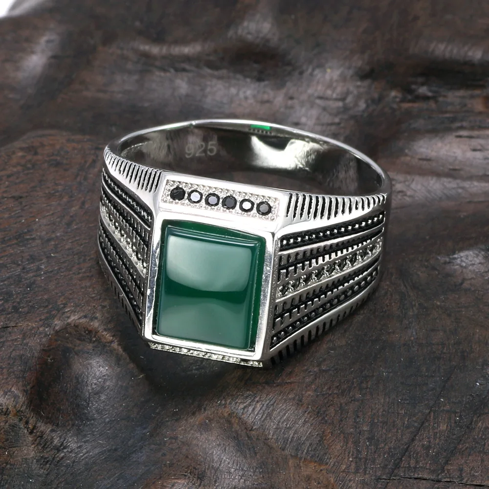 Женские серебряные кольца для мужчин черные зеленые красные искусственные