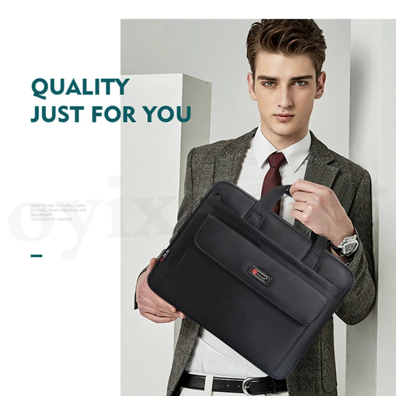 OYIXINGER Solid Business Briefcase For HP Acer Dell 16 17inch Laptop Men's Bag Meeting Travel Shoulder Handbag A4 Document Bags