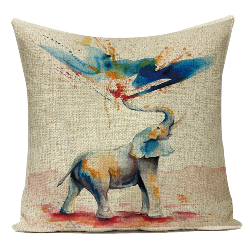 Африканский Стиль масло Paingting Животные слон распыления воды полиэстер наволочки