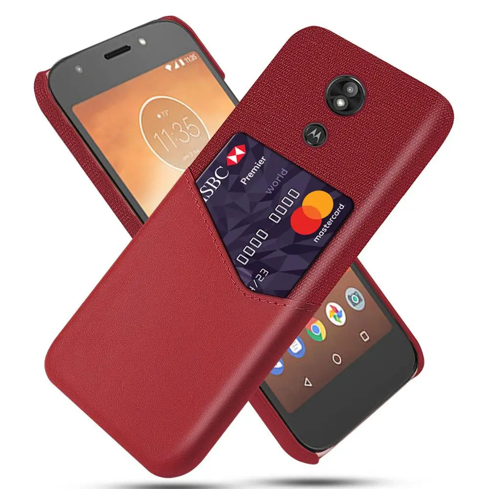 

Luxury Cloth Leather Card Phone Case For Motorola E5 E6 Z4 G7 P40 OneP30 Play Ultra-thin Wallet Protection Cover For Moto