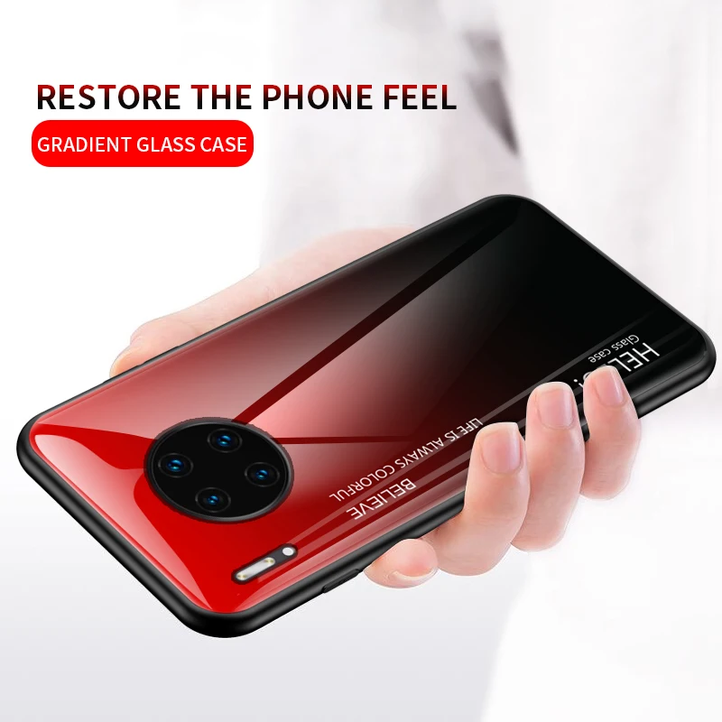 Чехол для Huawei Mate 30 Pro чехол с градиентом задняя крышка из закаленного стекла