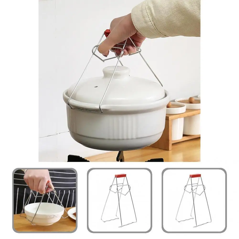 

Useful Hot Dish Clip High Elasticity Durable Practical Folding Steamer Clip Plate Clip Plate Gripper