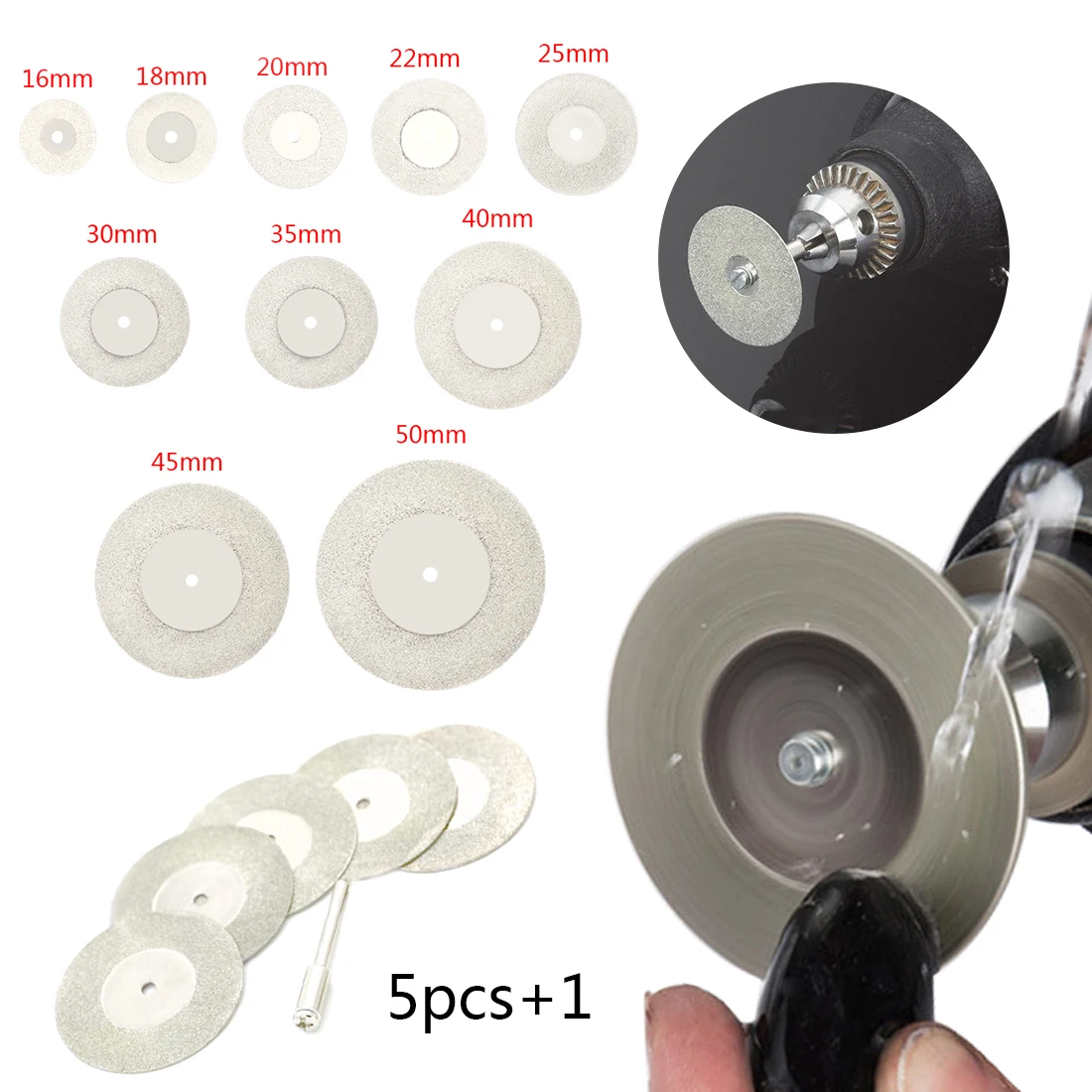 

Hot Dremel Tool Rotory Accessories Diamond Saw Blade Silver Cutting tool Discs Connecting Shank with for Drill Fit Rotary Tool