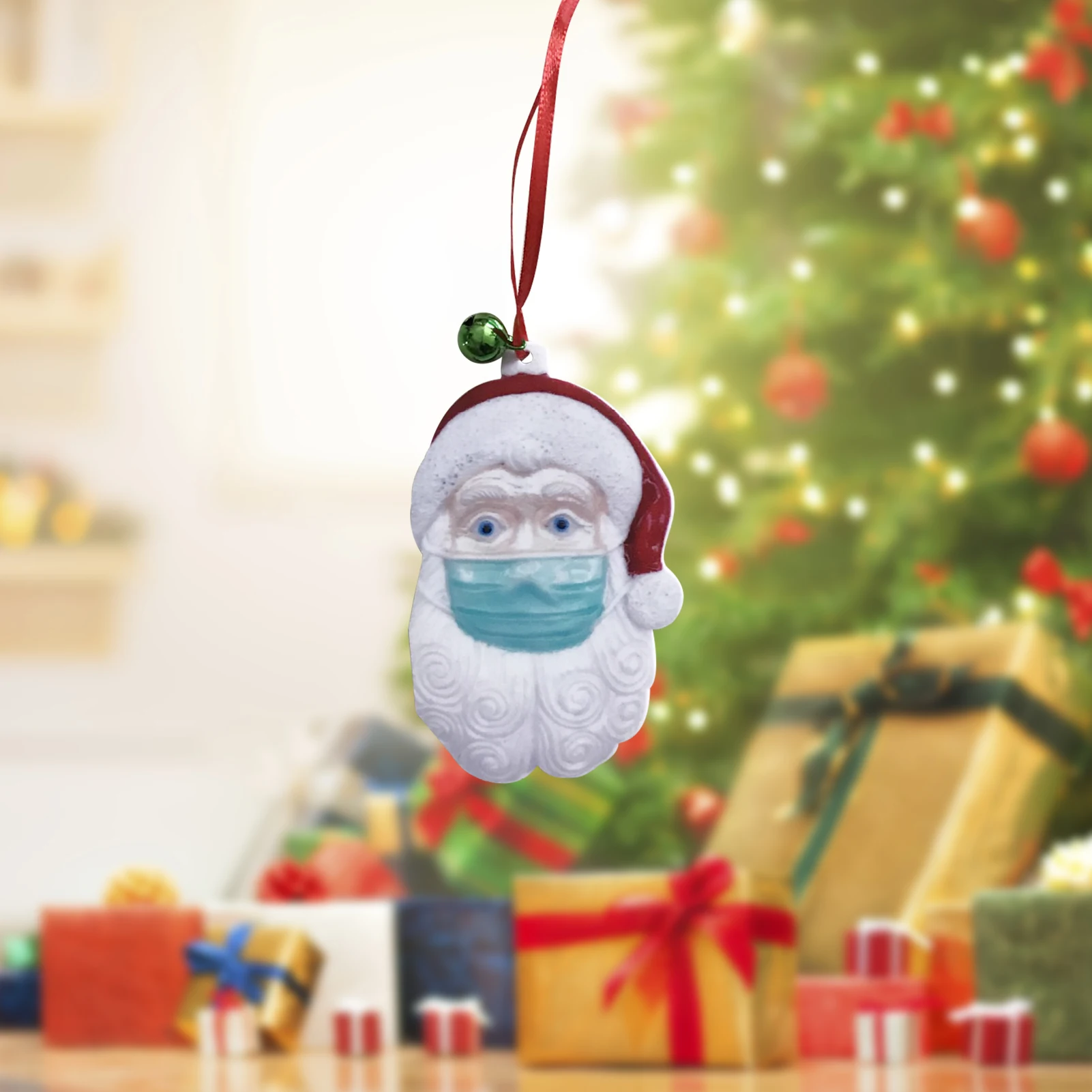

Personalized Santa Claus Ornament Novel 2020 Quarantine Christmas Tree Pendent Home Decoration New Year Acrylic Gift