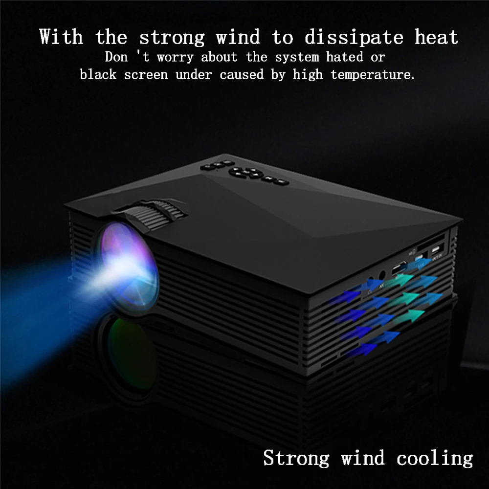 Оригинал UNIC UC68 UC68H Портативный светодиодный проектор 1800 люмен 80 110 ANSI HD 1080p Full