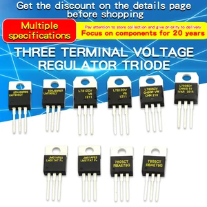 10Pcs LM7805CT CJ78M05 LM317BTG LM7905CT LM317T L7812CV LM317AT L7915CV TO220 L7805CD2T Voltage Regulator IC 5V 1.5A TO-220