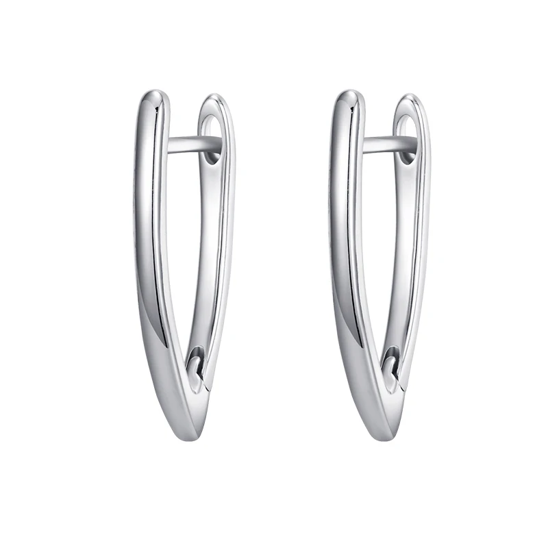 Silver MAIKALE, простые серьги в форме V, золотые, серебряные, медные, массивные серьги, классические серьги-гвоздики для женщин, Pendientes Brincos - Окраска металла: Silver